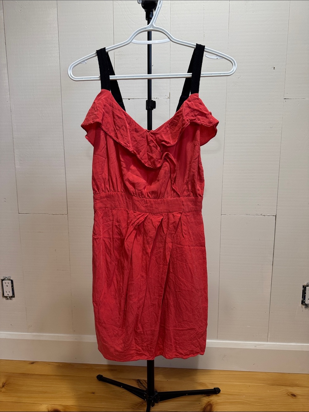 SANDRO Red Ruffle-Trim Summer Dress - Women's
